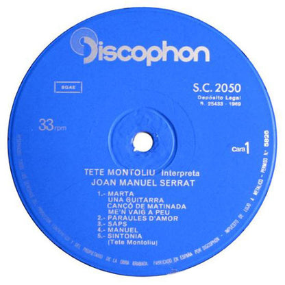 Tete Montoliu : Interpreta A Serrat (LP, Album, Gat)