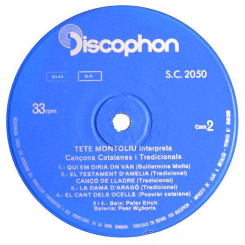 Tete Montoliu : Interpreta A Serrat (LP, Album, Gat)