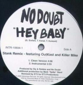 No Doubt : Hey Baby (Stank Remix) (12", Promo)