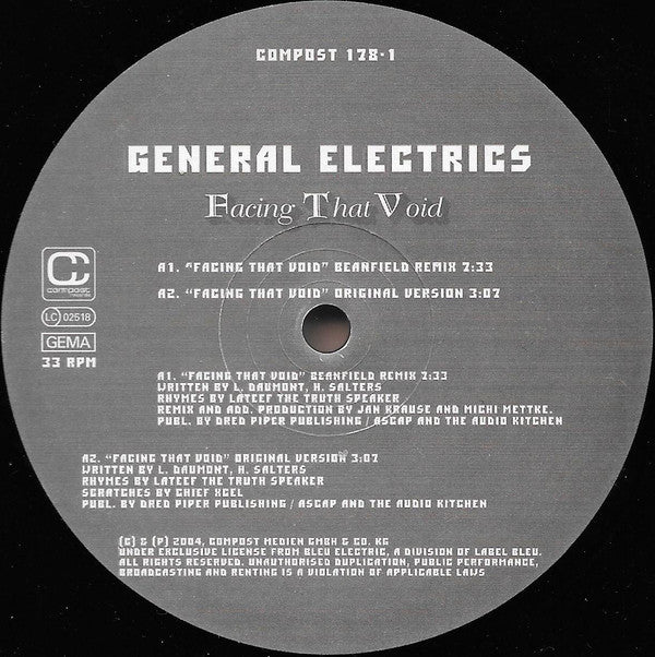 General Electrics* - Facing That Void (12")
