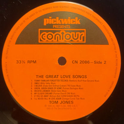 Tom Jones - The Great Love Songs (LP, Comp, Tit)