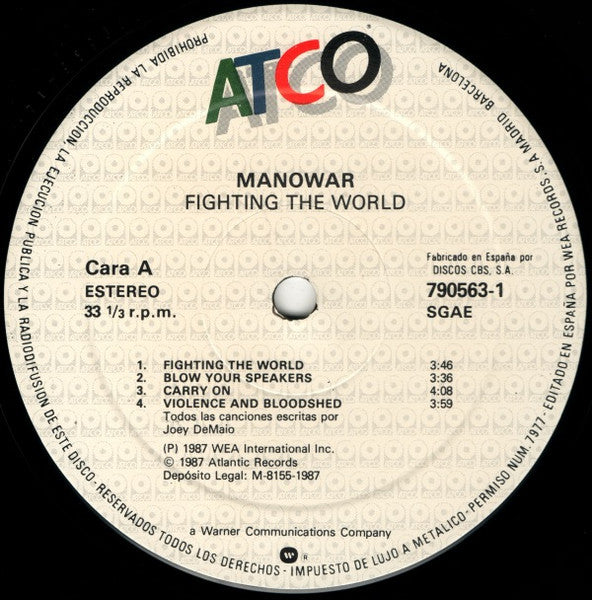 Manowar : Fighting The World (LP, Album)
