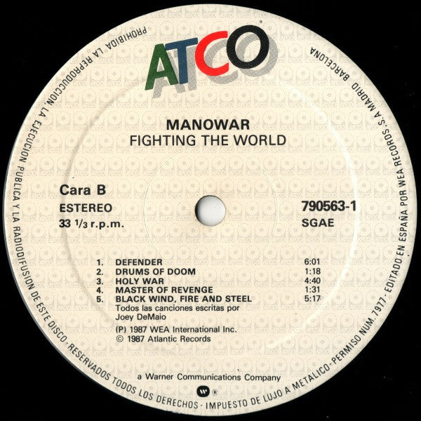 Manowar : Fighting The World (LP, Album)