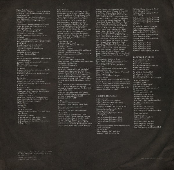 Manowar : Fighting The World (LP, Album)