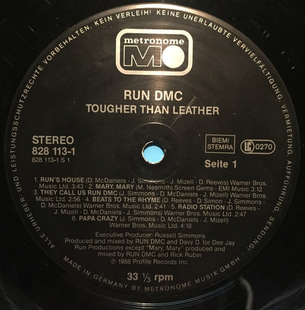 Run-DMC : Tougher Than Leather (LP, Album)