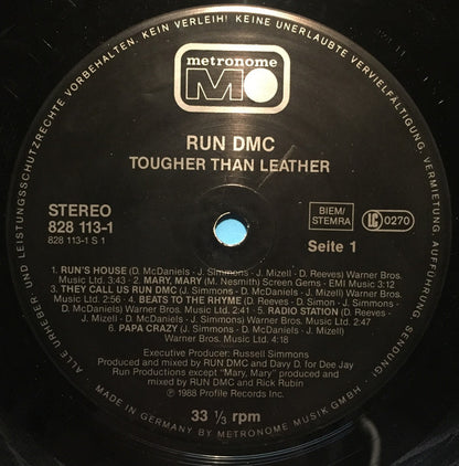 Run-DMC : Tougher Than Leather (LP, Album)