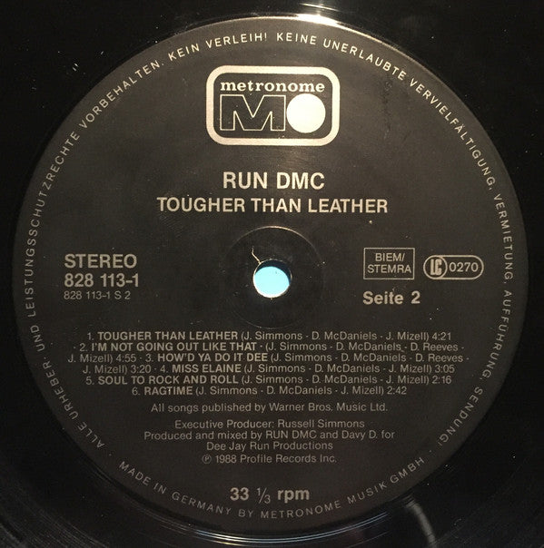 Run-DMC : Tougher Than Leather (LP, Album)