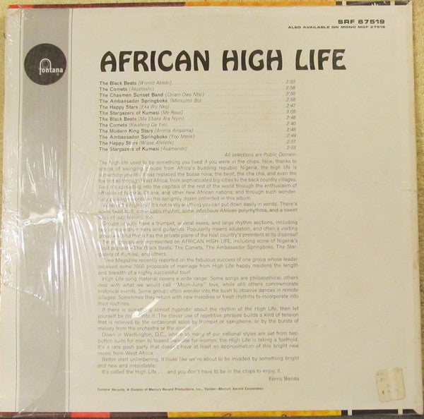 Various : African Highlife (Red Hot Rhythms Of Modern Africa Played By Top Native Orchestras) (LP, Comp)