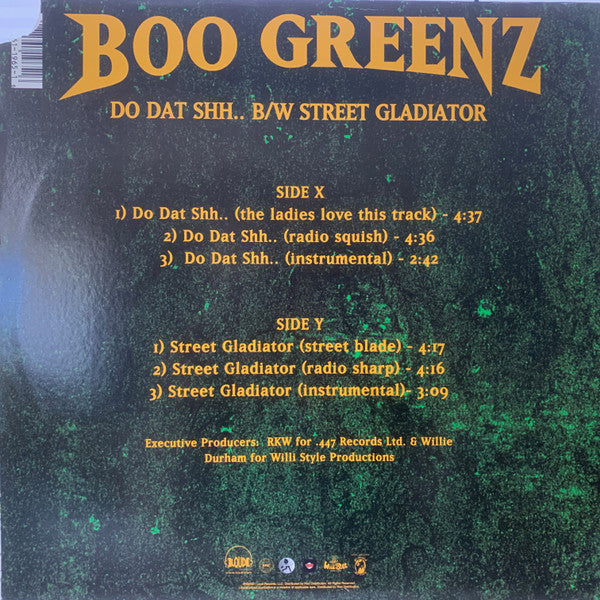 Boo Greenz : Do Dat Shh.. / Street Gladiator (12", Single)