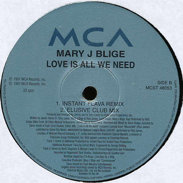 Mary J. Blige : Love Is All We Need (12")