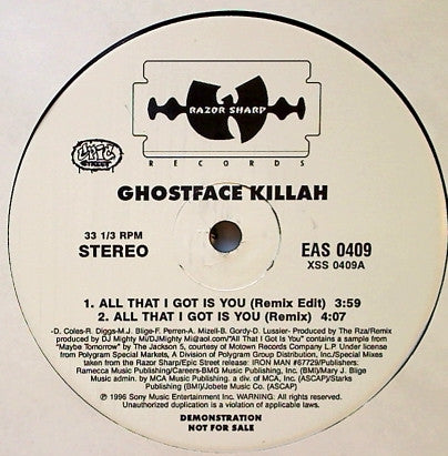 Ghostface Killah - All That I Got Is You (Remix) (12", Promo)