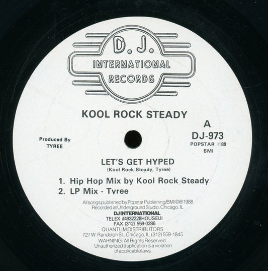 Kool Rock Steady - Let's Get Hyped (12")