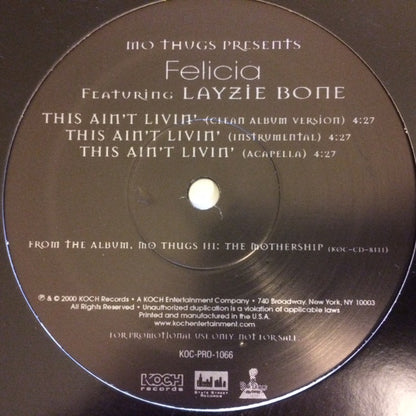 Felecia - This Ain't Livin' (12", Promo)