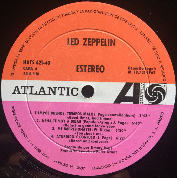 Led Zeppelin : Led Zeppelin (LP, Album)