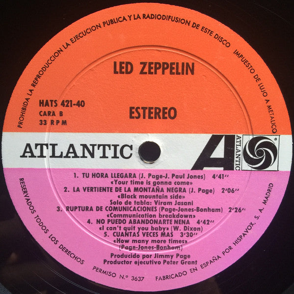 Led Zeppelin : Led Zeppelin (LP, Album)