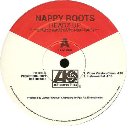 Nappy Roots : Headz Up / Ballin' On A Budget (12", Promo)