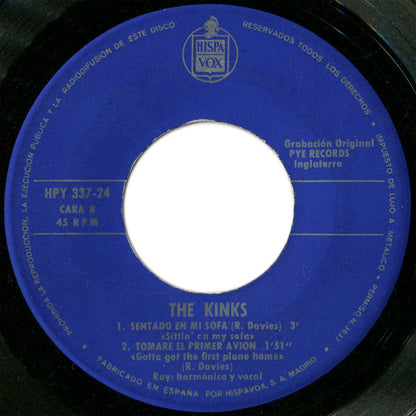 The Kinks - Tomaré El Primer Avión / Fanático De La Moda / Sentado En Mi Sofá / Demasiado Tarde (7", EP)