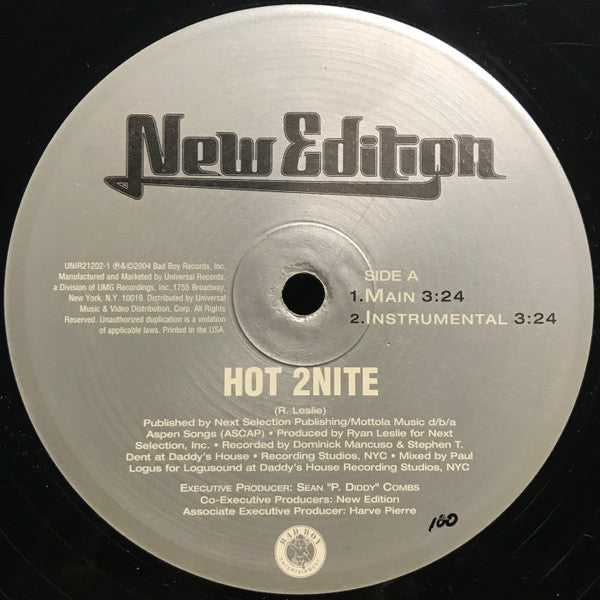 New Edition - Hot 2Nite / All On You (12", Promo)