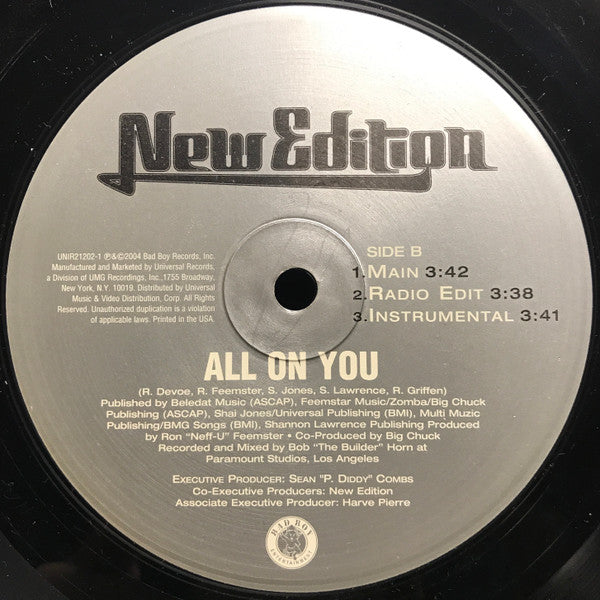New Edition - Hot 2Nite / All On You (12", Promo)