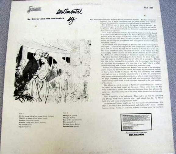 Sy Oliver And His Orchestra : Sentimental Sy (LP, Album, RE)