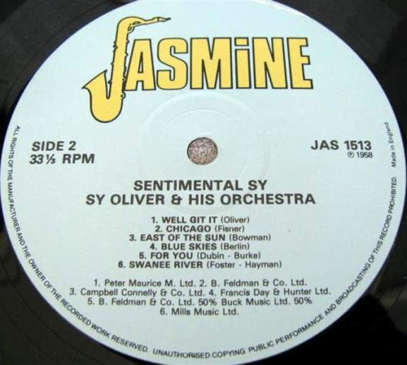 Sy Oliver And His Orchestra : Sentimental Sy (LP, Album, RE)