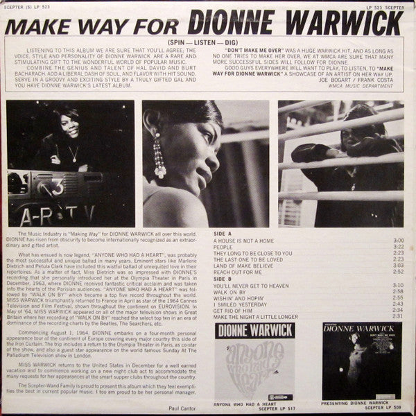 Dionne Warwick - Make Way For Dionne Warwick (LP, Album, Mono)