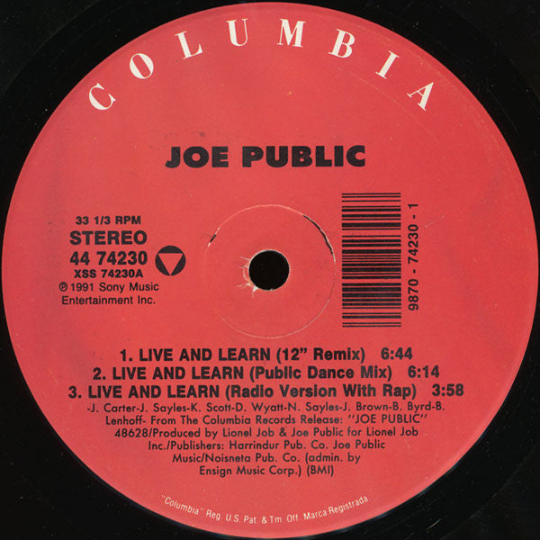Joe Public - Live And Learn (12")