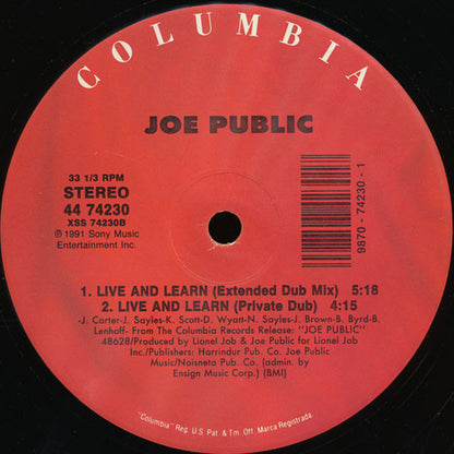 Joe Public - Live And Learn (12")