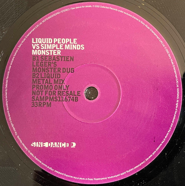 Liquid People Vs Simple Minds : Monster (12", Promo)