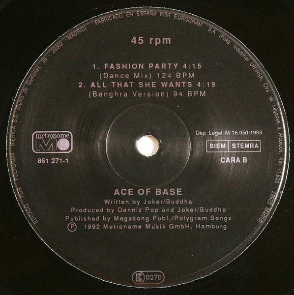 Ace Of Base : All That She Wants (12", Single)