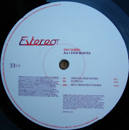 Bah Samba - All I Ever Wanted (12")