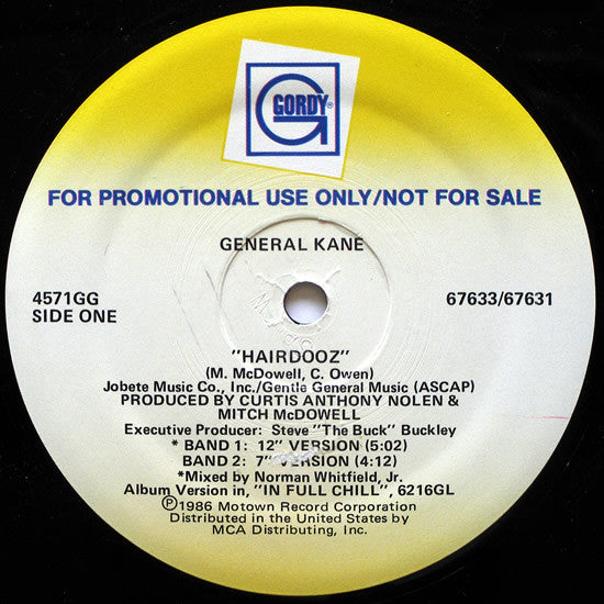 General Kane : Hairdooz (12", Promo)
