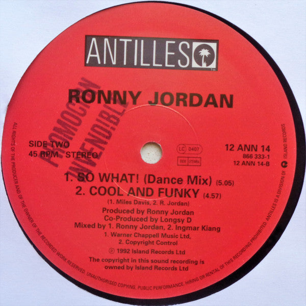 Ronny Jordan : So What! (12", Single)