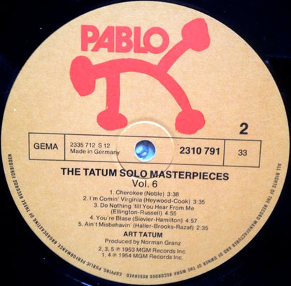 Art Tatum : The Tatum Solo Masterpieces, Vol. 6 (LP, Album)