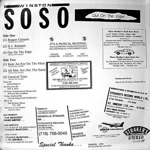 Winston Soso : Out On The Edge (LP, Album)