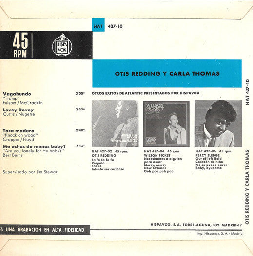 Otis Redding Y Carla Thomas : Rey Y Reina (7", EP)