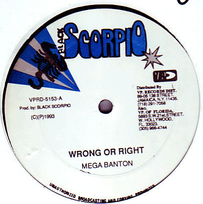 Mega Banton / Snake Man* : Wrong Or Right / Mr Dynamite (12")