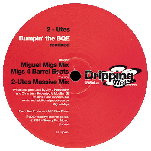2 Utes : Bumpin' The BQE (Remixed) (12")