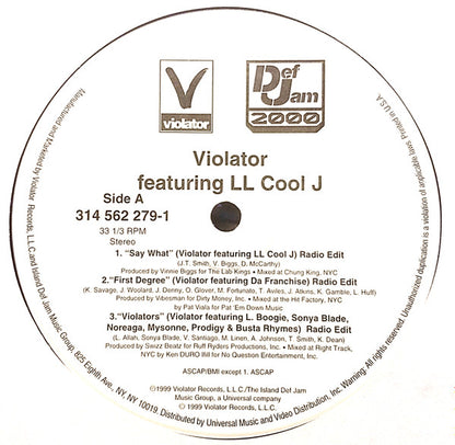 Violator (3) Featuring LL Cool J : Say What (12", Single, Promo)