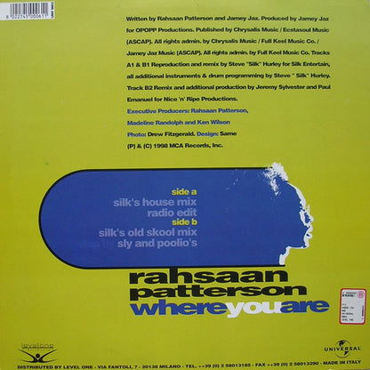 Rahsaan Patterson : Where You Are (12")