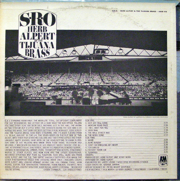 Herb Alpert & The Tijuana Brass : S.R.O. (LP, Album)
