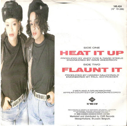 The Wee Papa Girl Rappers* Featuring 2 Men And A Drum Machine* - Heat It Up (7", Single)