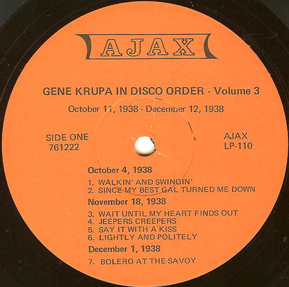 Gene Krupa : Gene Krupa In Disco Order - Volume 3 (LP, Comp)
