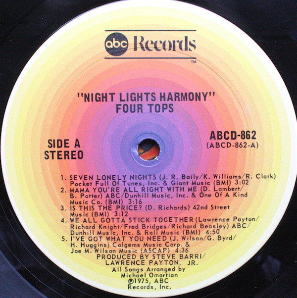 Four Tops - Night Lights Harmony (LP, Album)