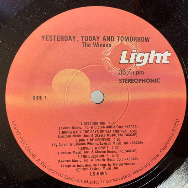 The Winans : Yesterday, Today & Tomorrow - The Best Of The Winans (LP, Comp)