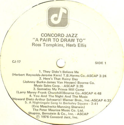 Herb Ellis & Ross Tompkins - A Pair To Draw To (LP, Album)
