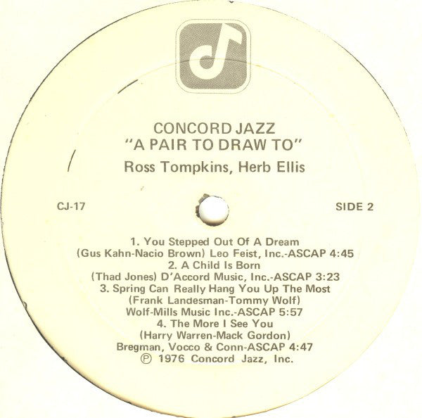 Herb Ellis & Ross Tompkins - A Pair To Draw To (LP, Album)