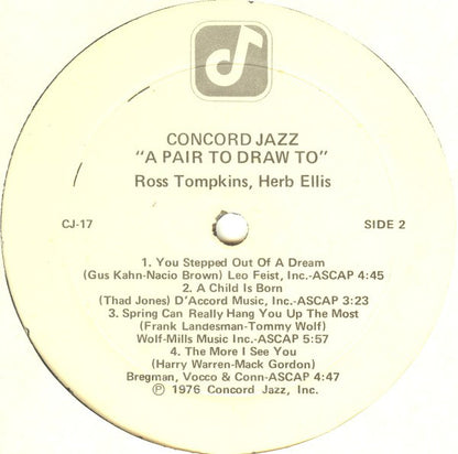 Herb Ellis & Ross Tompkins - A Pair To Draw To (LP, Album)