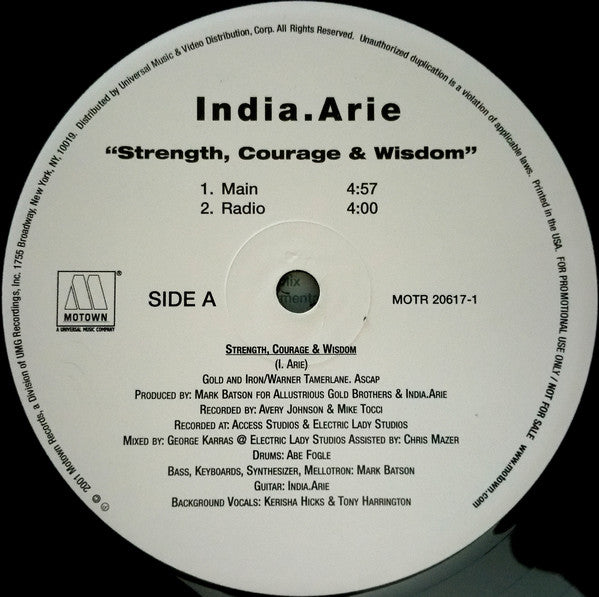 India.Arie - Strength, Courage & Wisdom (12", Promo)