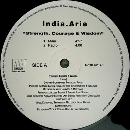 India.Arie - Strength, Courage & Wisdom (12", Promo)